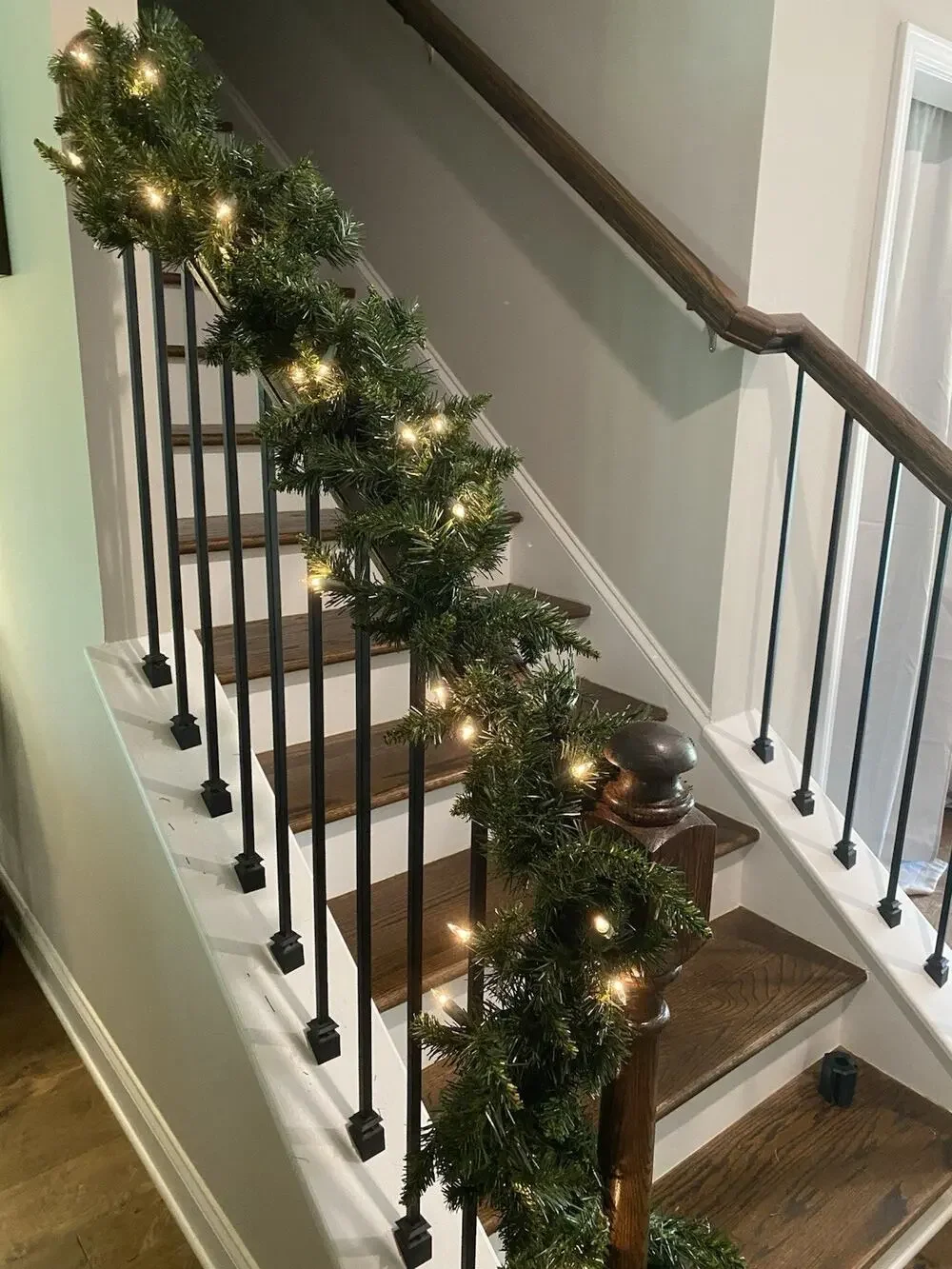 Holiday Christmas Garland With Lights Plug In 9 Foot Indoor Outdoor Green